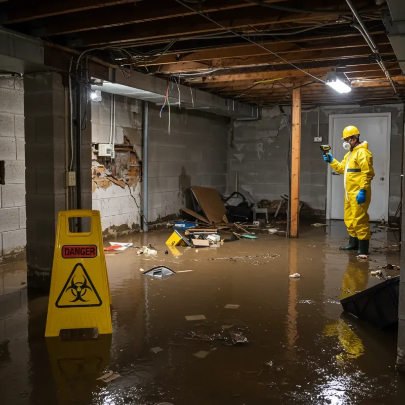 Flooded Basement Electrical Hazard in Icard, NC Property