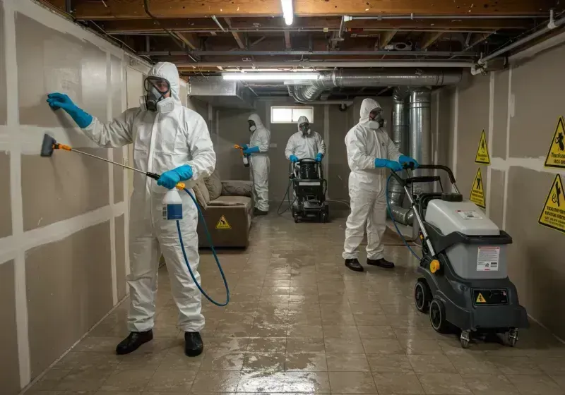 Basement Moisture Removal and Structural Drying process in Icard, NC